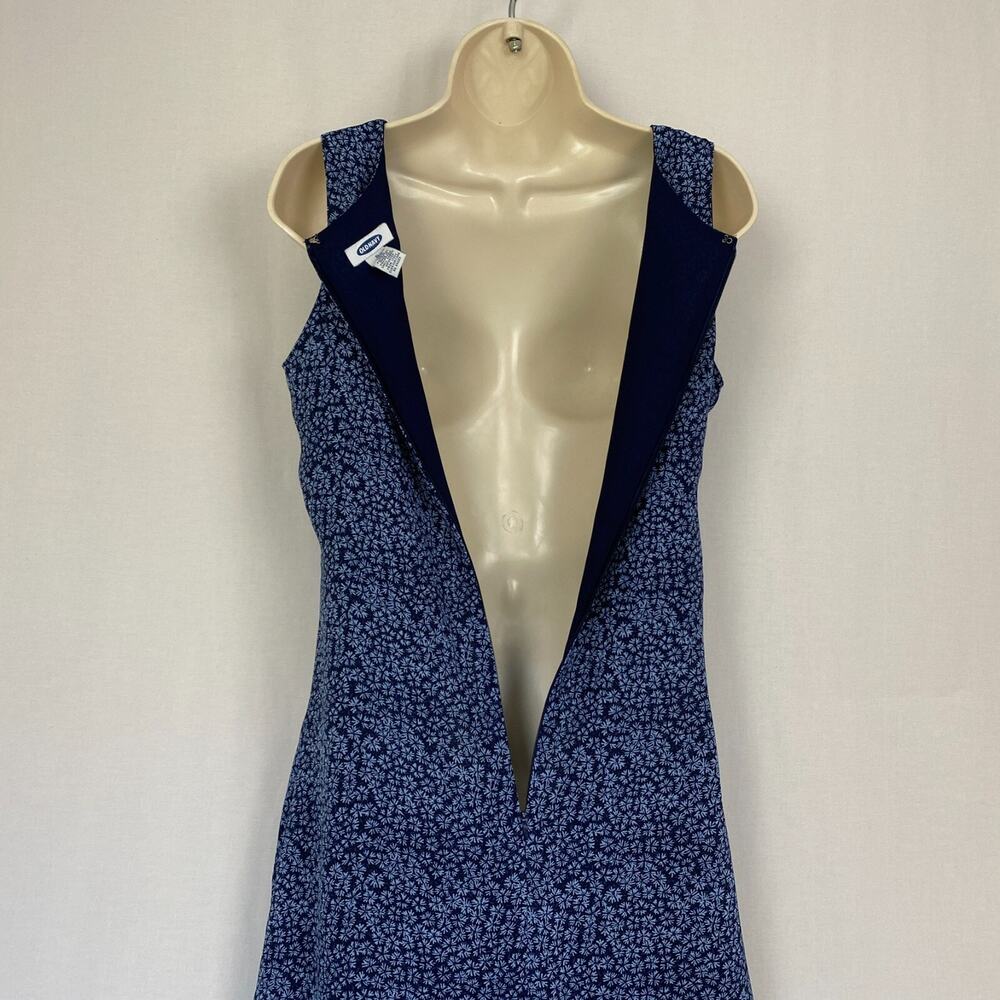 Vintage 90s Old Navy Maxi Dress Womens 6 Blue Dark Floral Dainty Cottage Sheath - Picture 5 of 12